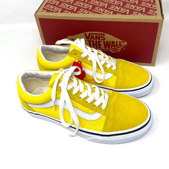 VANS Womens Size VN0A3WKTCA1 Old Skool Cyber Yellow Suede Canvas Low Top Sneaker - Picture 8 of 11